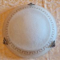 Plafoniera  in vetro satinato e decorato 