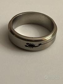 Anello Acciaio Antistress Girevole Scorpione 21 mm