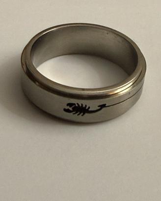 Anello Acciaio Antistress Girevole Scorpione 21 mm