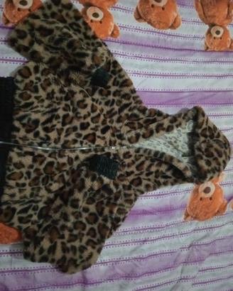 giacca pelosa leopardata 