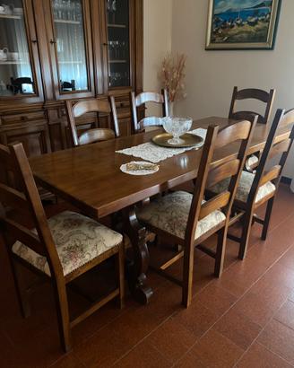 SALA DA PRANZO COMPLETA IN NOCE