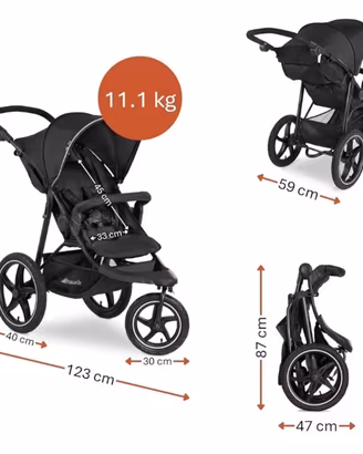 Passeggino marca hauck 3ruote ad aria reclinabile