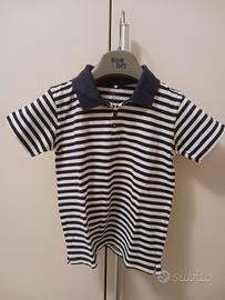 Polo righe bianco nere anni 9/10 marca Name.it