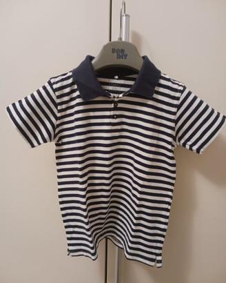 Polo righe bianco nere anni 9/10 marca Name.it