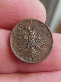 Moneta Rara Albania 1 Quindar 1935