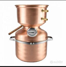 Alambicco distillatore da 5 litri a fungo, in rame
