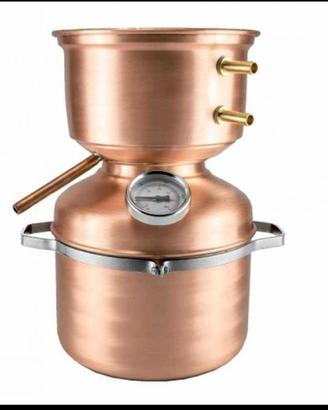 Alambicco distillatore da 5 litri a fungo, in rame