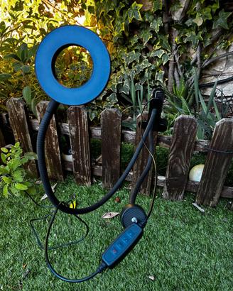 Ring light LED con supporto a morsetto