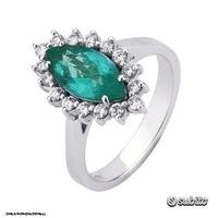 ANELLO CERTIFICATO 18kt DIAMANTI E SMERALDO