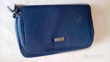 Portafoglio donna tela blu "Diana" 16x11 