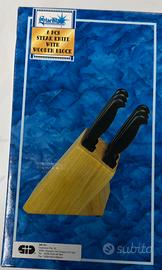 SET 6 coltelli con ceppo in legno