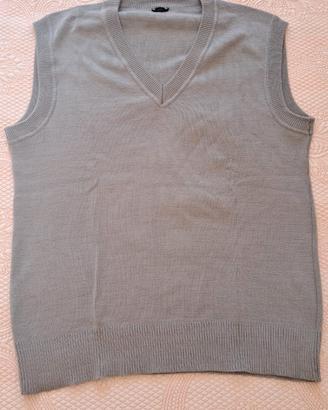maglione gilet senza maniche grigio chiaro