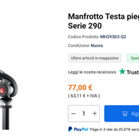 Manfrotto MH293D3-Q2 Testa Pieghevole a 3 Moviment