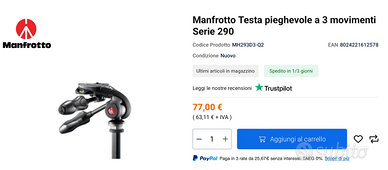 Manfrotto MH293D3-Q2 Testa Pieghevole a 3 Moviment