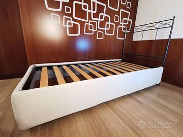 Letto singolo contenitore nero in ferro