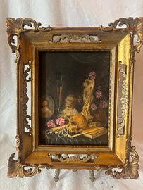 Dipinto su Rame Vanitas Memento mori