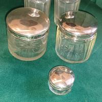 Antico set da toeletta cristallo e argento 800