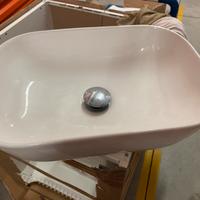 Lavabo da appoggio ceramica bianca + miscelatore