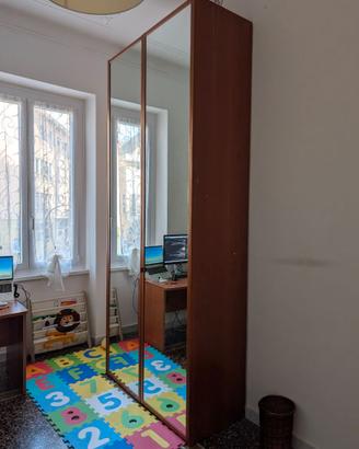 Armadio 2 Ante con Specchi a Tutta Altezza - Legno