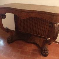 Consolle antica in stile impero del 800 in radica