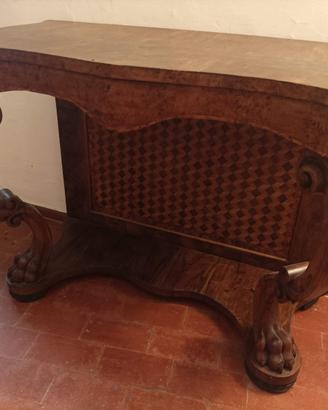 Consolle antica in stile impero del 800 in radica