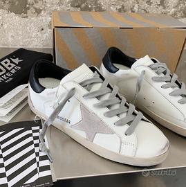 Golden Goose Super-Star, Bianco/Nero, Taglia 42