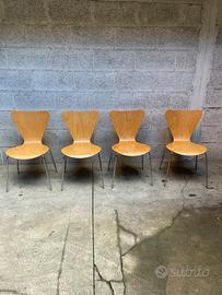 SET 4 SEDIE VINTAGE LEGNO CURVATO FAGGIO STILE