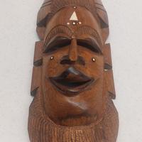 Maschera da parete maori in legno massello