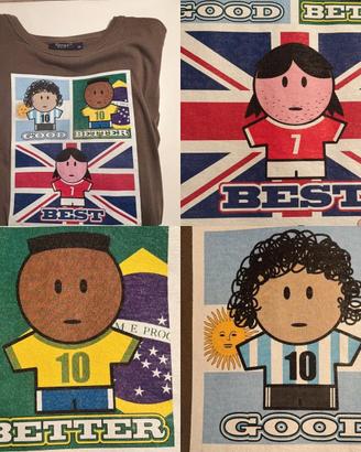 t shirt soccer legend maradona pele best size m