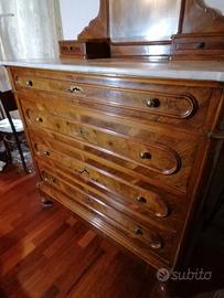 Como cassettone d'epoca con piano in marmo 