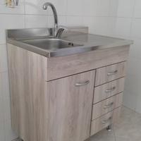 Mobile cucina due ante con lavello inox