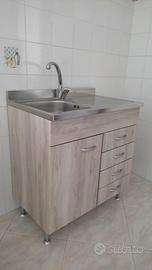 Mobile cucina due ante con lavello inox