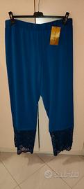 Pantaloni blu elettrico dettagli in pizzo