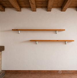 2 mensole in legno massello