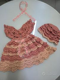 vestito e berretto fatto a mano 100% puro cotone i