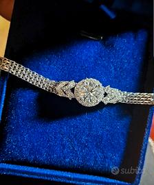 bracciale argento e moissanite cm 18
