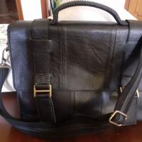 borsa/cartella UNISEX vera pelle colore nero.