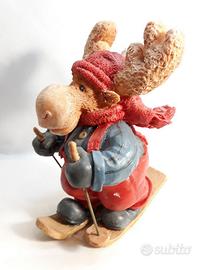STATUINA ALCE RENNA SCI BABBO NATALE GIOCATTOLO