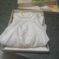 vestito da battesimo bianco tutto ricamato 