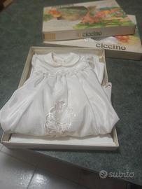vestito da battesimo bianco tutto ricamato 