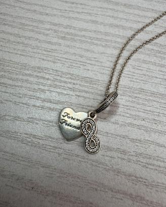 Pandora collana argento 925 + charm Forever Friend