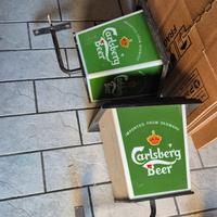 lampioni birra calsberg insegna  pubblicità 