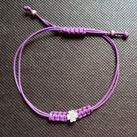 Bracciale cordino viola e argento