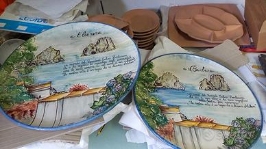 piatti murali in ceramica decorati a mano