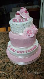 TORTA BATTESIMO BIMBA IN GOMMA EVA 