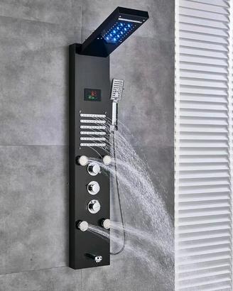 Colonna Pannello doccia idromassaggio LED Aacciaio