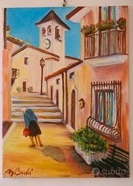 Quadro moderno olio su tela 40x50cm Nuovo
