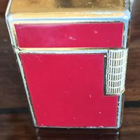 Accendino Vintage Laccato rosso e placcato oro