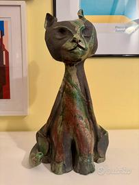 Scultura Gatto Raku Anni ’90  Anna Bernasconi