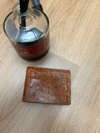 Portafogli vintage pelle coccodrillo marrone